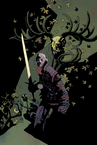 Illustration for article titled Yup, a Witcher Drawing by Hellboy's Creator Makes Perfect Sense